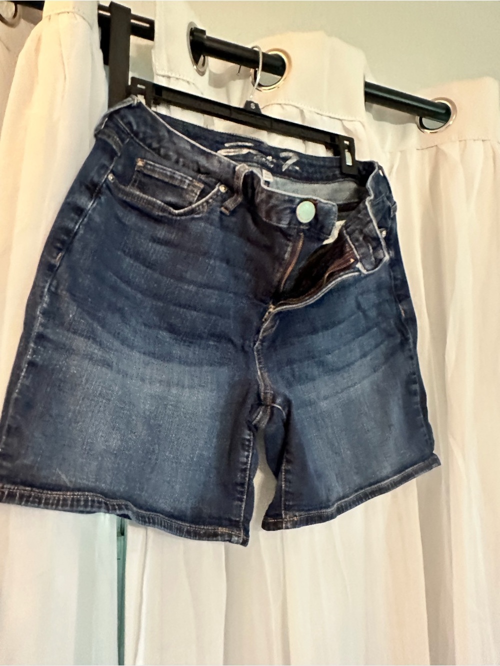 Seven7 Classic Dark Blue Denim Women's Shorts - Picture 2 of 6